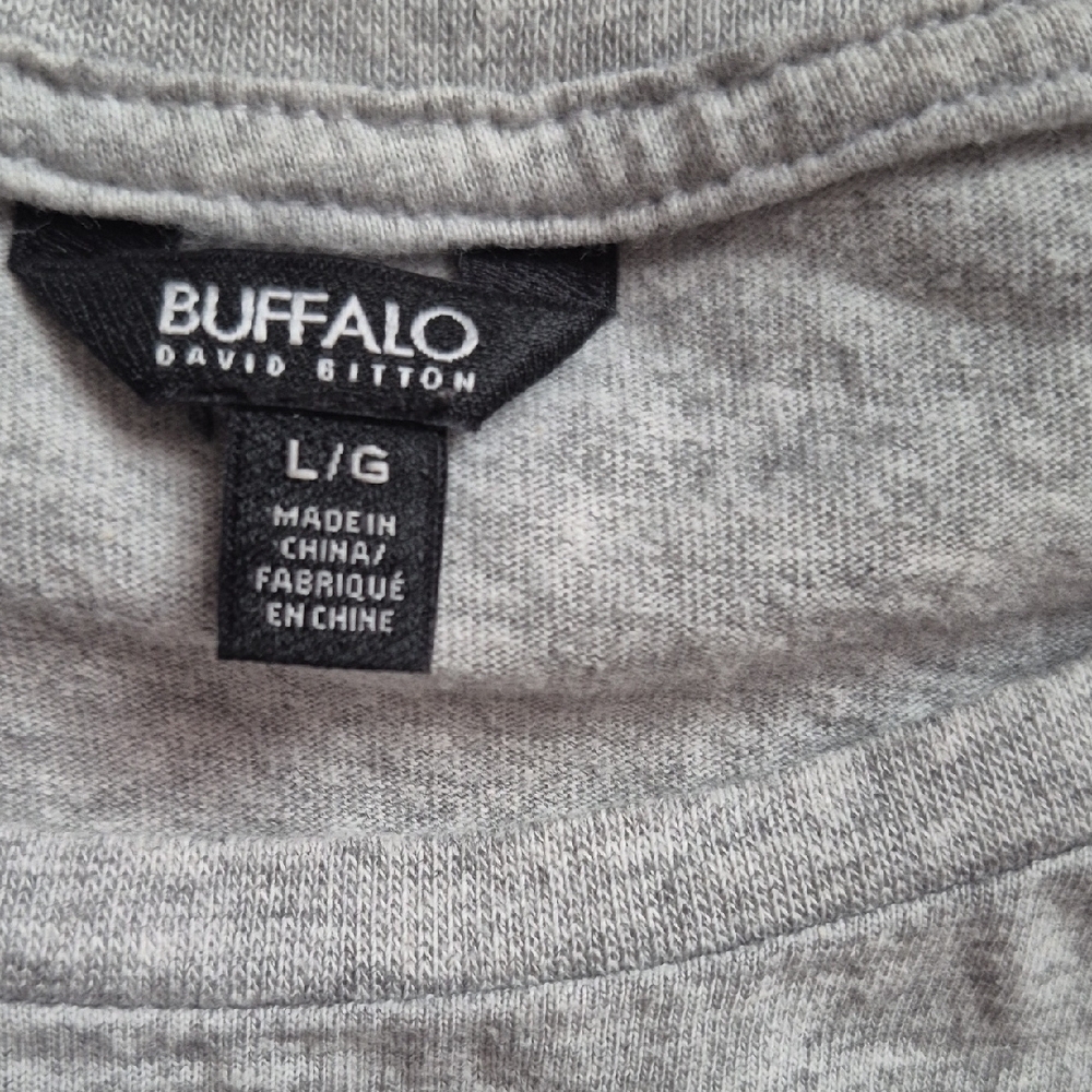 Buffalo David Bitton Gray Crop Boxy Tee - Picture 2 of 4
